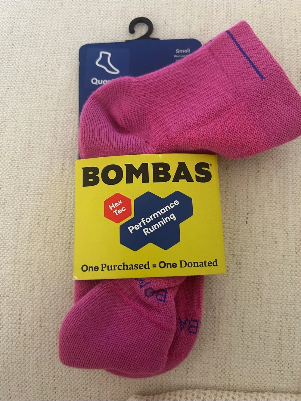 BOMBAS BUNDKE TWO Pair, 1) Ankle grey 2) Quarter pink, SMALLS, NWT